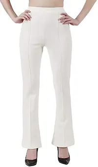 Trendy Polycotton White Solid Trouser For Women-thumb2