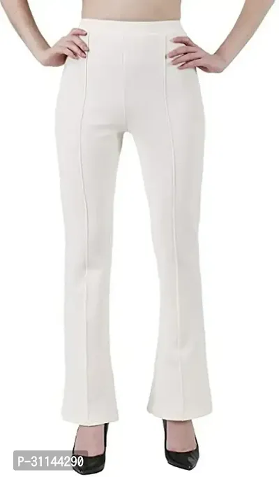 Trendy Polycotton White Solid Trouser For Women-thumb3