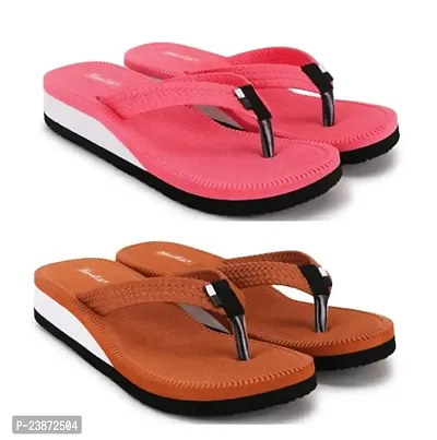 Phonolite Daily use casual wear Ladies Fabrication slipper Hawai chappal for women and girls pack of 2 casual wear slipper