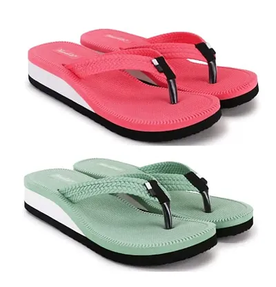 Phonolite Daily use casual wear Ladies Fabrication slipper Hawai chappal for women and girls pack of 2 casual wear slipper