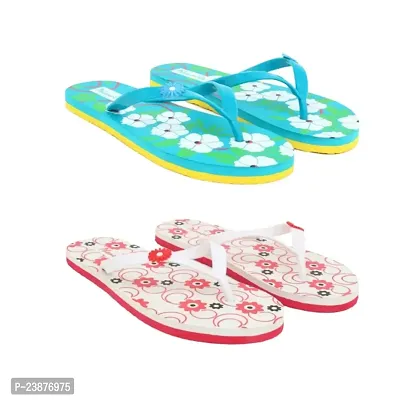 PHONOLITE fancy and stylish Daily use printed chappal slipper flipflop for women fabrication slipper pack of 2 ladies/Girls-thumb0