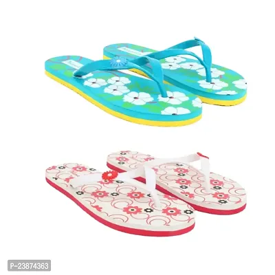PHONOLITE fancy and stylish Daily use printed chappal slipper flipflop for women fabrication slipper pack of 2 ladies/Girls (Casual, numeric_7)