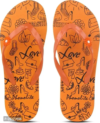 Elegant Rubber Printed Flip Flops For Women, Pack Of 1