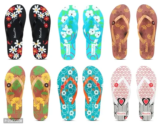 Phonolite Multicolor Daily use casual wear ladies hawaii chappal slipper pack of 6 pair slipper