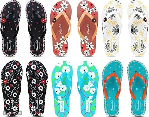 Phonolite Daily use printed Hawaii slipper for women and girls pack of 6-thumb0