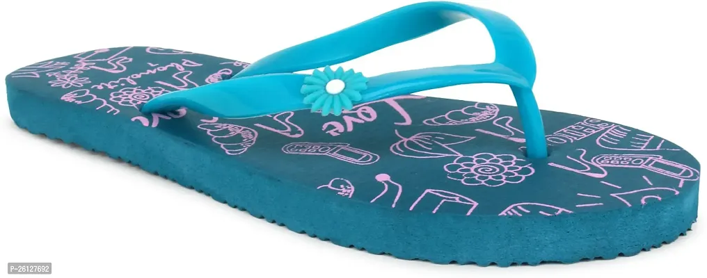 Elegant Rubber Printed Flip Flops For Women, Pack Of 1