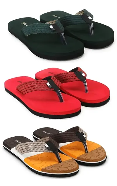 Phonolite Daily use fancy and stylish casual wear slipper hawaii chappal for men pack of 3