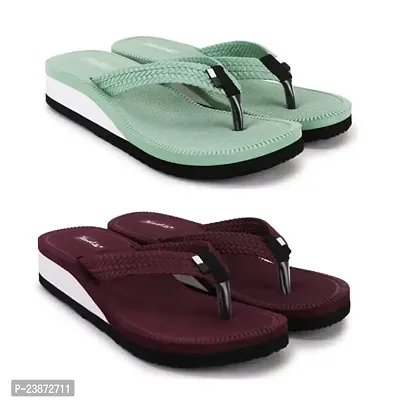 Phonolite Daily use casual wear Ladies Fabrication slipper hawai slipper chappal flipflop for women and girls pack of 2-thumb0