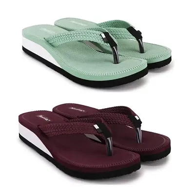 Phonolite Daily use casual wear Ladies Fabrication slipper hawai slipper chappal flipflop for women and girls pack of 2