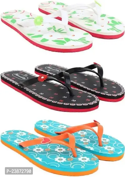 PHONOLITE DAILY USE CASUAL WEAR HAWAII CHAPPAL SLIPPER FLIP FLOP FOR WOMEN AND GIRLS PACK OF 3