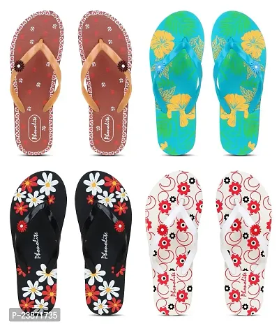 Phonolite casual wear daily use hawaii chappal slipper for women and girls pack of 4 combo set