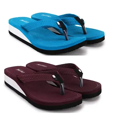 Phonolite Daily use casual wear Ladies Fabrication slipper Hawai chappal for women and girls pack of 2