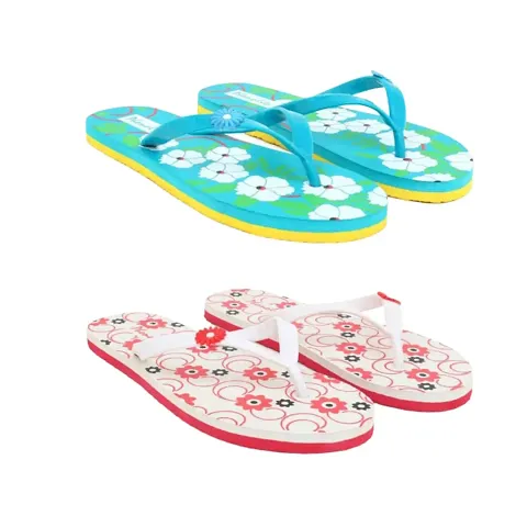 PHONOLITE fancy and stylish Daily use printed chappal slipper flipflop for women fabrication slipper pack of 2 ladies/Girls