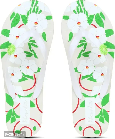 Elegant White EVA Printed Slippers For Women-thumb0