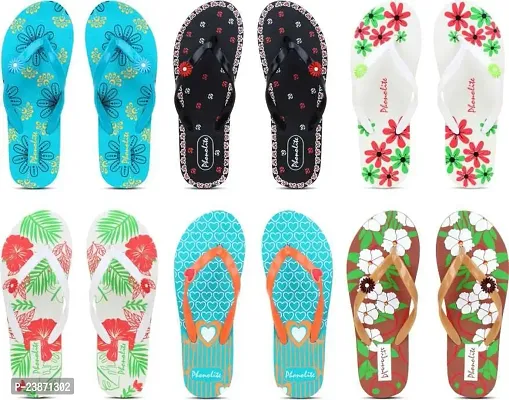 Phonolite Daily use printed Hawaii slipper for women and girls pack of 6