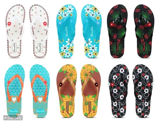 Phonolite multicolor casual wear hawaii slipper for women pack of 6 combo