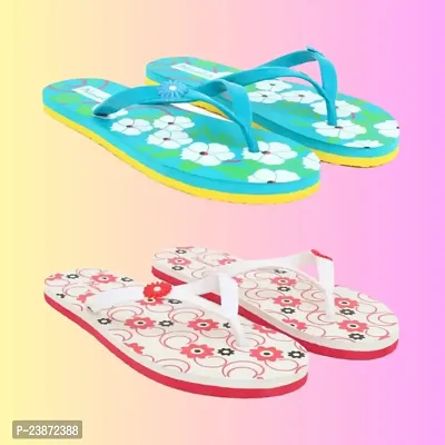 PHONOLITE fancy and stylish Daily use printed chappal slipper flipflop for women fabrication slipper pack of 2 ladies/Girls-thumb5