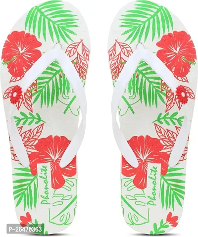 Elegant White EVA Printed Slippers For Women