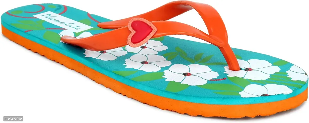 Elegant Orange EVA Printed Slippers For Women-thumb0