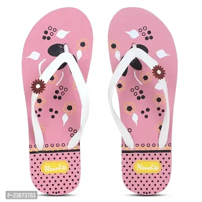 Phonolite printed Daily use casual Ladies and girls Hawaii chappal pink size 8