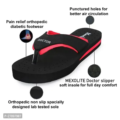Phonolite Doctor Slipper  for Women Orthopedic Super Comfort Fit Cushion Chappal Flip-Flop ortho slippers For Ladies and Girls Red-thumb0