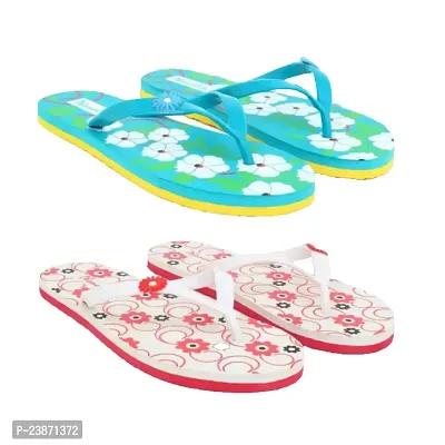 PHONOLITE fancy and stylish Daily use printed chappal slipper flipflop for women fabrication slipper pack of 2 ladies/Girls-thumb0
