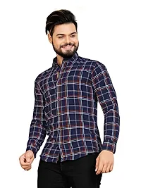 METLOKE Full Sleeve Men's Chex Shirt/Checkered Regular Fit Casual Check Shirt for Men-thumb2