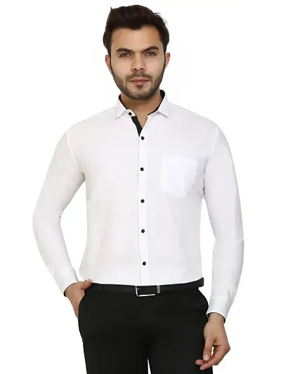 METLOKE Men Casual Shirt | Full Sleeves Formal Slim Fit Plain Office Shirts for Men