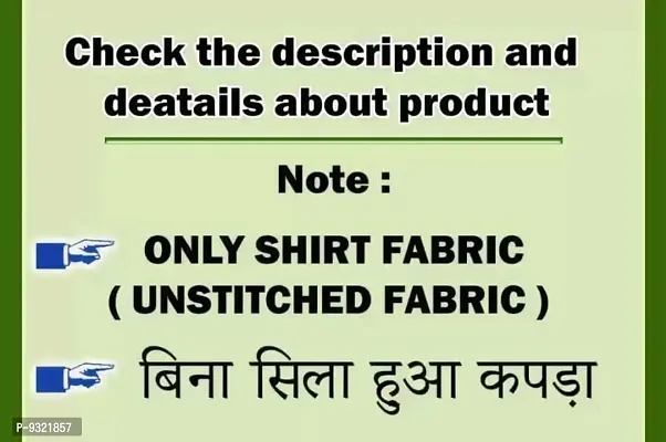 METLOKE Men's Cotton Unstitched Shirt 2.25 m Fabric (Multicolour, Free Size)-thumb2