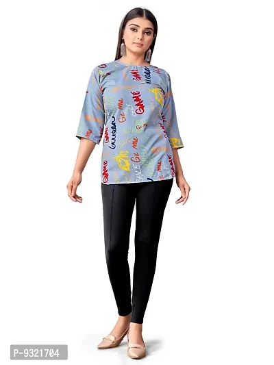 Metloke Women's Crepe Solid Western Top (Multicolor) (X-Large, Blue)