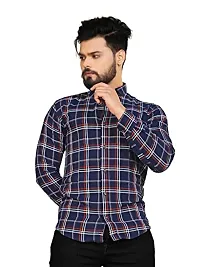 METLOKE Full Sleeve Men's Chex Shirt/Checkered Regular Fit Casual Check Shirt for Men-thumb1