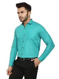 METLOKE Men Casual Shirt | Full Sleeves Formal Slim Fit Plain Office Shirts for Men-thumb2