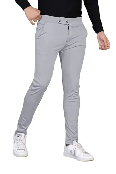 Men's Slim Fit Track Pant with Button and Zip