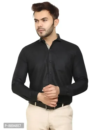 Classic Cotton Blend Solid Formal Shirt For Men