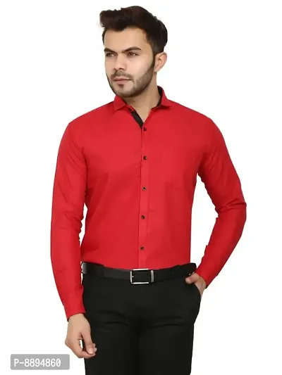 Classic Cotton Blend Solid Formal Shirt For Men-thumb0
