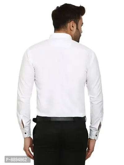Classic Cotton Blend Solid Formal Shirt For Men-thumb2