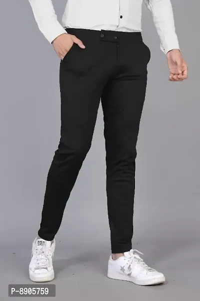 Mens Slim Fit Track Pant with Button and Zip-thumb0