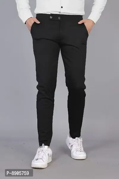 Mens Slim Fit Track Pant with Button and Zip-thumb2