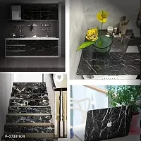 Black Marble Wallpaper Oil Proof Waterproof Kitchen countertop Paper, cabinets marbel Wall Papers (Black Marble 60 * 200CM) Pack of 3-thumb2