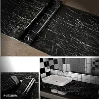 Black Marble Wallpaper Oil Proof Waterproof Kitchen countertop Paper, cabinets marbel Wall Papers (Black Marble 60 * 200CM) Pack of 3-thumb3