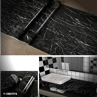 Black Marble Wallpaper Oil Proof Waterproof Kitchen countertop Paper, cabinets marbel Wall Papers (Black Marble 60 * 200CM) Pack of 3-thumb4