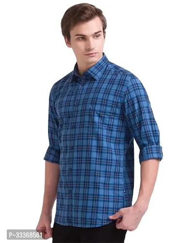 Stylish Cotton Checked Casual Shirt for Men-thumb0