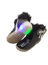 Baby Walk Girl LED Light with Zip  Hairy Boat Shoes- Twinkle Twinkle Little Star LED Light Shoes for Angel Girl Age from 3 Month to 5 Year BY2M-thumb3