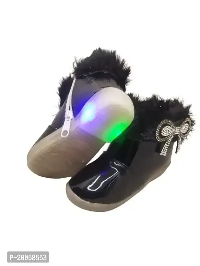 Baby Walk Girl LED Light with Zip  Hairy Boat Shoes- Twinkle Twinkle Little Star LED Light Shoes for Angel Girl Age from 3 Month to 5 Year BY2M-thumb4