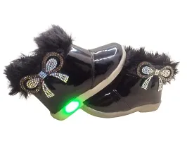 Baby Walk Girl LED Light with Zip  Hairy Boat Shoes- Twinkle Twinkle Little Star LED Light Shoes for Angel Girl Age from 3 Month to 5 Year BY2M-thumb1