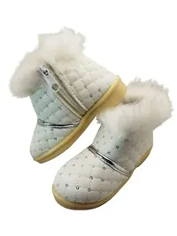 Baby Walk Girl Boat Zip  Hair Shoes Age from 3 Month to 5 Year, Special  Comfort Zip Hairy Shoes for Baby Girls Angels Shoes White 2.5 Years BY2M-thumb1
