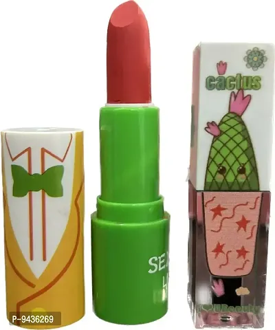 Combo of lipstick and cactus lip gloss-thumb0