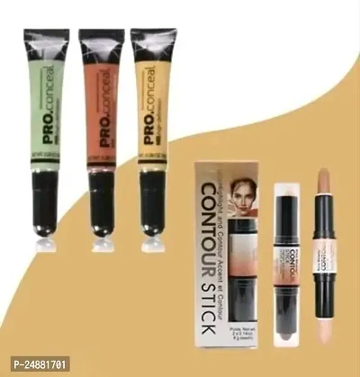 Combo Of 3 Pro Conceal + Beauty Highlighter and Contour Stick-thumb0