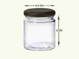 Glass Jar with metal black cap 200ml premium quality ( Pack of  6 )-thumb3