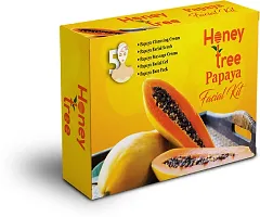 Honey Tree Papaya Facial Kit-Cleansing Cream, Scrub, Massage Cream, Gel, Face Pack, 5 Pieces, 100 Grams Each-thumb1